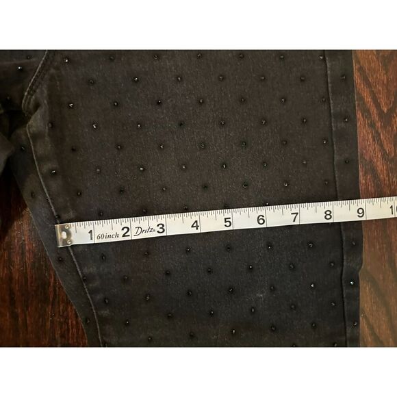 y2k Vintage Cache Black Studded Jeans with Zipper Ankles Size 5 - Picture 12 of 14